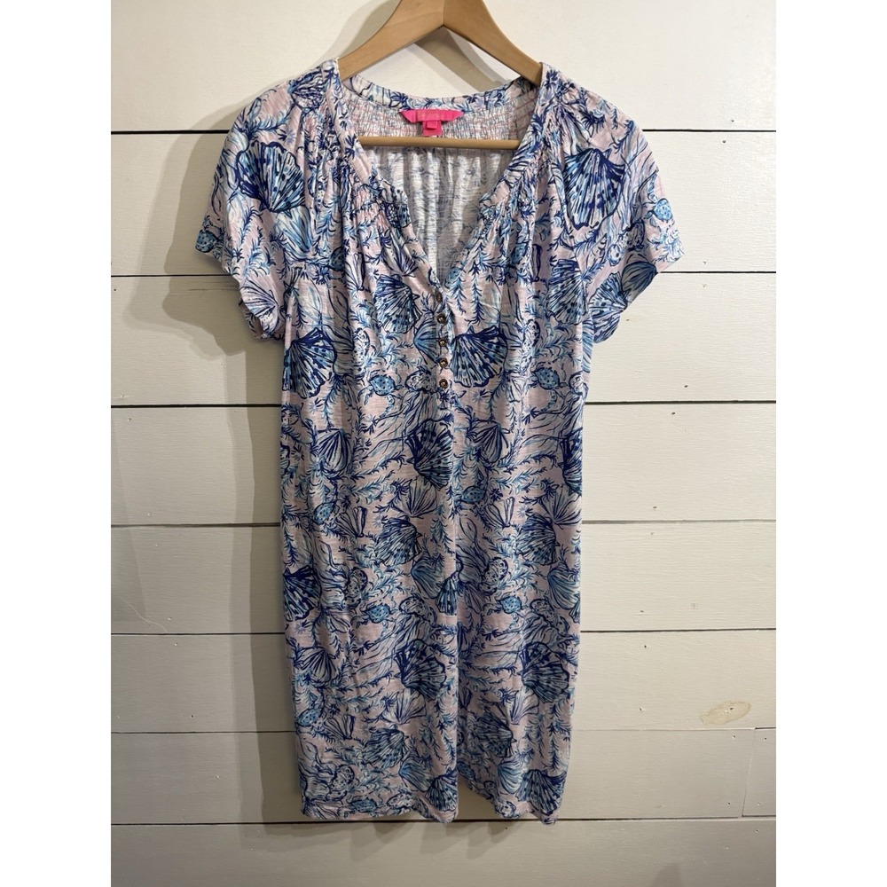 Lilly Pulitzer Short Sleeve Essie Dress in Magnolia Lilac a Little Jelly Size L
